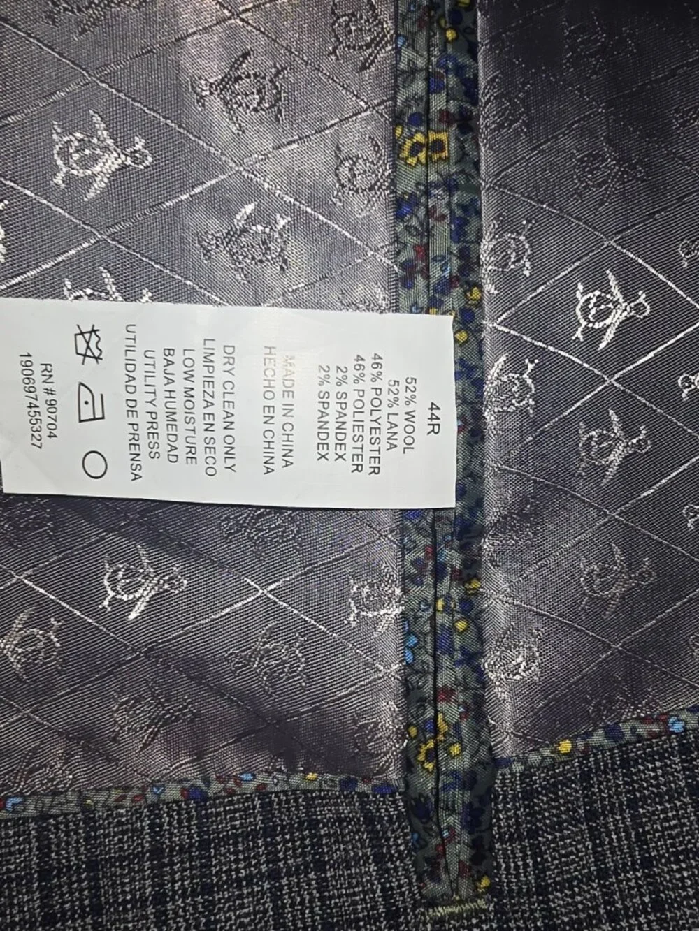 Original Penguin Men’s 44R Gray Blue Plaid Wool Blend Blazer